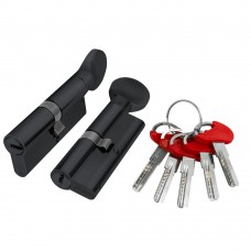 Цилиндровый Fuaro (Фуаро) механизм (D-PRO502/60) D-PRO5002Knob60(25+10+25) BL черный 5Key с вертушк.