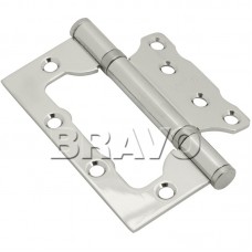 Петля без врезки сталь Bravo F42BB 100*75*2.5 C Хром универсал