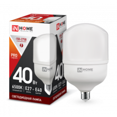 Лампа св/д IN HOME LED-HP-PRO 40Вт 230В Е27/Е40 6500К 3600Лм