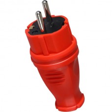 Вилка Smartbuy прямая с/з каучуковая 16А красная SBE-16-P07-Rr