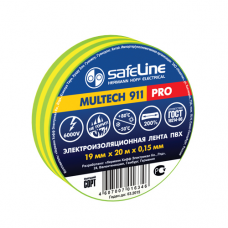 Изолента Safeline 19мм*20м жёлто-зелёная
