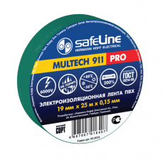 Изолента Safeline 19мм*25м зелёная