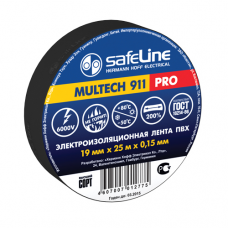 Изолента Safeline 19мм*25м чёрная