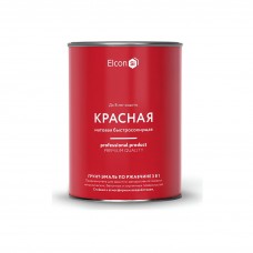 Грунт-эмаль по ржавчине Элкон 3в1 глянц. красная 0,8кг.