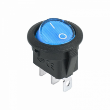 Выключатель клав. круглый 12V 20А (3с) ON-OFF синий с подсв. REXANT 36-2586 Выключатель клав. круглый 12V 20А (3с) ON-OFF синий с подсв. REXANT 36-2586