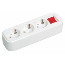 Колодка IEK 3гн. с/з 16А с/выкл белая 250В 214584/ KYP11-16-03-00-ZК