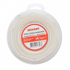 Термоусаж/трубка REXANT 5,0/2,5мм белая 2,44м 29-0021