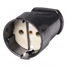 Штепсельное гнездо Smartbuy с/з черный 16А SBE-16-S01-bz