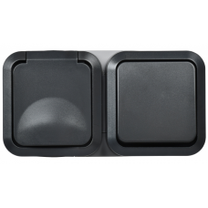 Блок IEK TORS TS-G10-6-55-V-K53 1-я+1-кл гор. 16А IP55 TS142 графит Блок IEK TORS TS-G10-6-55-V-K53 1-я+1-кл гор. 16А IP55 TS142 графит