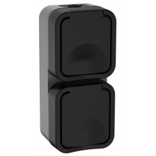 Розетка IEK TORS TS-R26-16-55-V-K53 2-я с з/к кр. верт. 16А IP55 TS132 графит Розетка IEK TORS TS-R26-16-55-V-K53 2-я с з/к кр. верт. 16А IP55 TS132 графит
