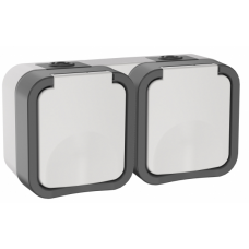 Розетка IEK TORS TS-R26-16-55-G-K41 2-я с з/к кр. гориз. 16А IP55 TS222 серый Розетка IEK TORS TS-R26-16-55-G-K41 2-я с з/к кр. гориз. 16А IP55 TS222 серый