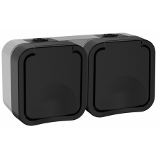 Розетка IEK TORS TS-R26-16-55-G-K53 2-я с з/к кр. гориз. 16А IP55 TS122 графит Розетка IEK TORS TS-R26-16-55-G-K53 2-я с з/к кр. гориз. 16А IP55 TS122 графит