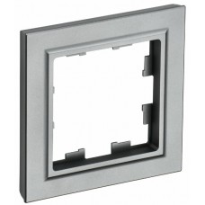 Рамка IEK BRITE 1-мест. РУ-1-БрС сталь