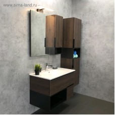 Тумба Comforty Франкфурт 75 дуб шоколадно-коричневый+Умывальник  Comforty 74E
