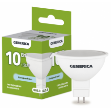 Лампа св/д GENERICA MR16 10Вт 6500К GU5.3 230В