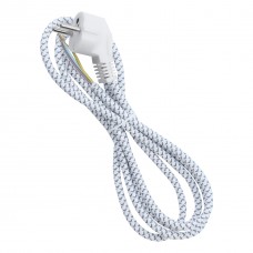 Сетевой шнур Smartbuy в тканевой опл. 10А/2,2кВт с/з 1,8м белый SBE-10-Р08-w