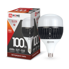 Лампа св/д IN HOME LED-HP-PRO 100Вт 230В Е27-E40 6500К 9000Лм