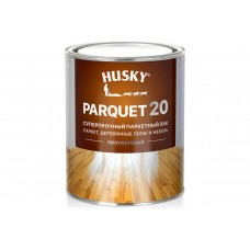 Суперпрочный паркетный лак HUSKY-PARQUET 20 полуматовый 0.9л.