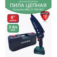 Мини-пила цепная OBS 21 TG6 SET PROMO Li-ion 21В 10м/с 6" 1,5Ач