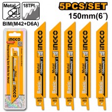 Пилки для ножовки по металлу 150*19*0,9мм (5шт) RSB922EF INGCO