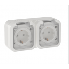 Розетка IEK TORS TS-R26-16-55-G-K01 2-я с з/к кр. гориз. 16А IP55 TS322 белый Розетка IEK TORS TS-R26-16-55-G-K01 2-я с з/к кр. гориз. 16А IP55 TS322 белый
