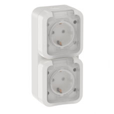 Розетка IEK TORS TS-R26-16-55-V-K01 2-я с з/к кр. верт. 16А IP55 TS332 белый Розетка IEK TORS TS-R26-16-55-V-K01 2-я с з/к кр. верт. 16А IP55 TS332 белый