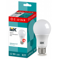 Лампа св/д IEK LED A60 шар 12Вт 12-24В 4000К Е27 9988977