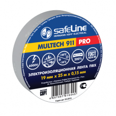 Изолента Safeline 19мм*25м серо-стальная
