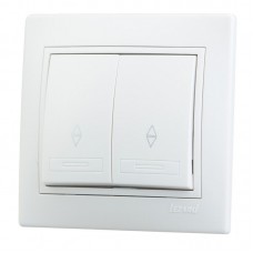 Выкл. Lezard mira 2кл белый проходной 701-0202-106