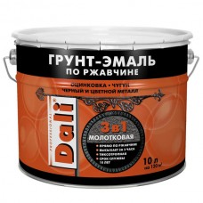 Грунт-эмаль по ржавчине 3в1 молотковая Dali Серая 10л.