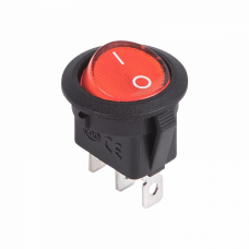 Выключатель клав. круглый 12V 20А (3с) ON-OFF красн. с подсв. REXANT 36-2585 Выключатель клав. круглый 12V 20А (3с) ON-OFF красн. с подсв. REXANT 36-2585