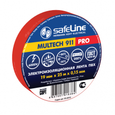 Изолента Safeline 19мм*25м красная