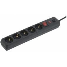 Сет. фильтр IEK 5вх*5м СФ-05К-выкл. 3*1мм2 черный 976028