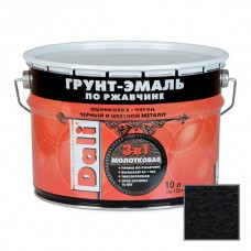 Грунт-эмаль по ржавчине 3в1 молотковая Dali Черная 10л.