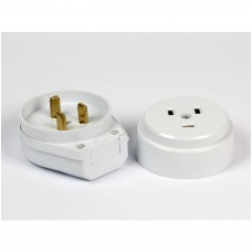 Вилка+розетка Smartbuy для плиты 32А 250В СУ белая SBE-IS2-250-P